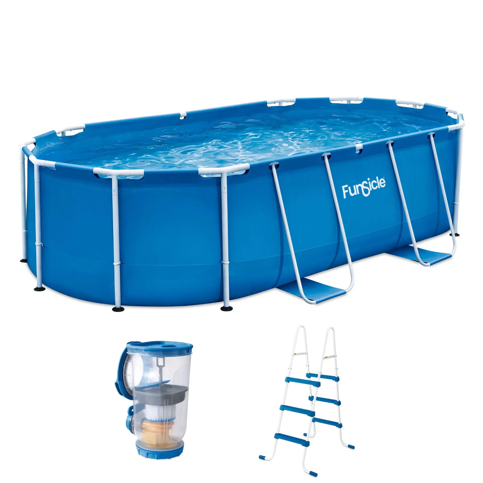 [F701408GE] Alberca Estructural Ovalada 7,620L 4.24x2.5x1 (Filtro y Escalera)